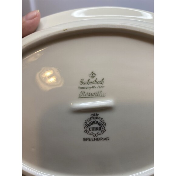 Eschenbach Roswitha Baronet China Greenbriar 9” Oval Bowl - Picture 7 of 10